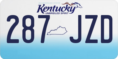 KY license plate 287JZD