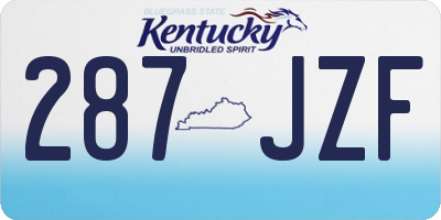 KY license plate 287JZF