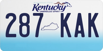KY license plate 287KAK