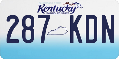 KY license plate 287KDN