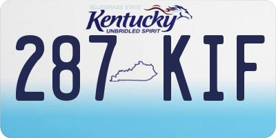 KY license plate 287KIF