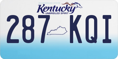KY license plate 287KQI