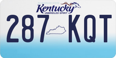 KY license plate 287KQT