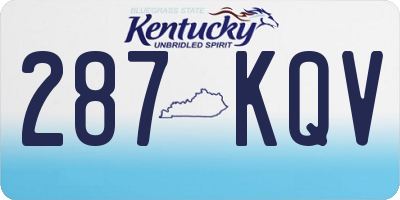 KY license plate 287KQV