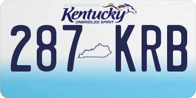 KY license plate 287KRB
