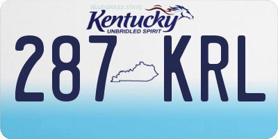 KY license plate 287KRL
