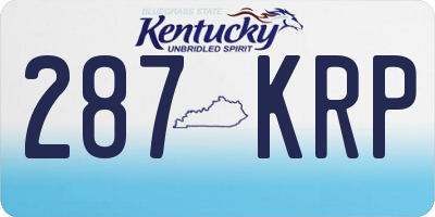 KY license plate 287KRP