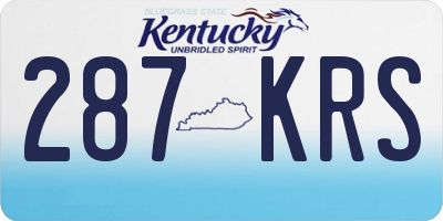 KY license plate 287KRS