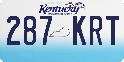KY license plate 287KRT
