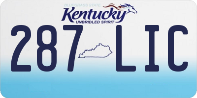 KY license plate 287LIC