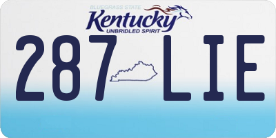 KY license plate 287LIE