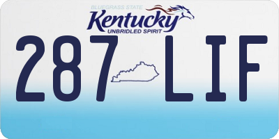 KY license plate 287LIF