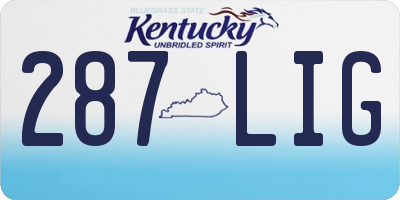 KY license plate 287LIG