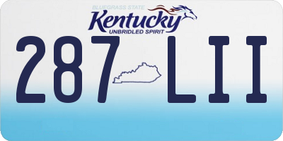 KY license plate 287LII