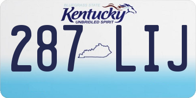 KY license plate 287LIJ