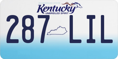 KY license plate 287LIL