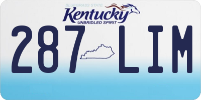 KY license plate 287LIM