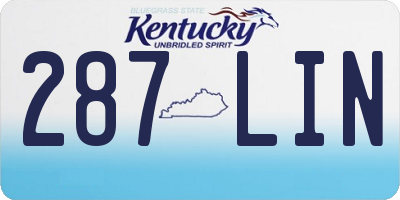KY license plate 287LIN