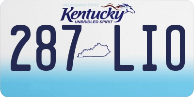KY license plate 287LIO