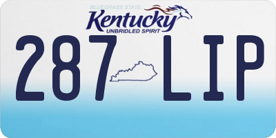KY license plate 287LIP