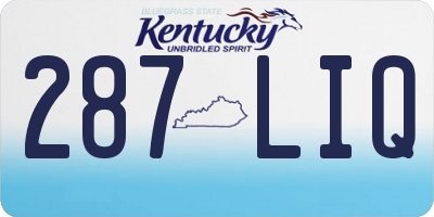 KY license plate 287LIQ