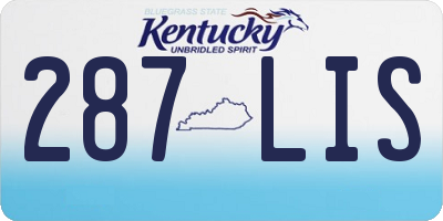 KY license plate 287LIS