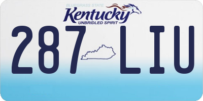 KY license plate 287LIU