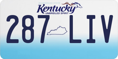 KY license plate 287LIV