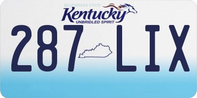 KY license plate 287LIX
