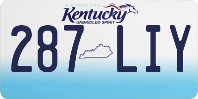 KY license plate 287LIY