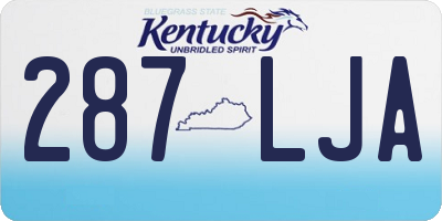 KY license plate 287LJA
