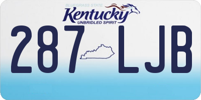 KY license plate 287LJB