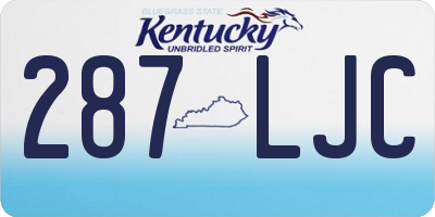 KY license plate 287LJC