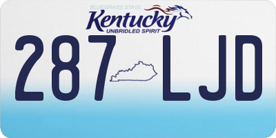 KY license plate 287LJD