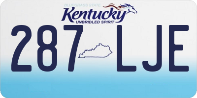 KY license plate 287LJE