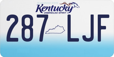 KY license plate 287LJF