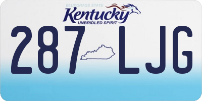 KY license plate 287LJG