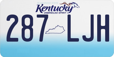 KY license plate 287LJH