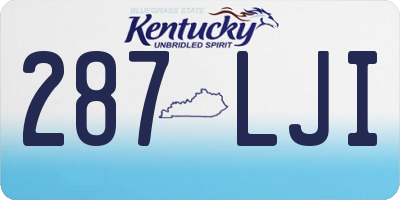 KY license plate 287LJI