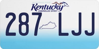 KY license plate 287LJJ