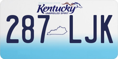 KY license plate 287LJK