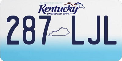 KY license plate 287LJL