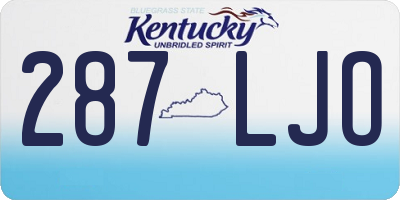 KY license plate 287LJO