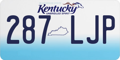 KY license plate 287LJP
