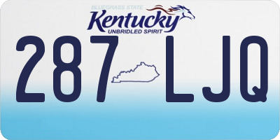 KY license plate 287LJQ