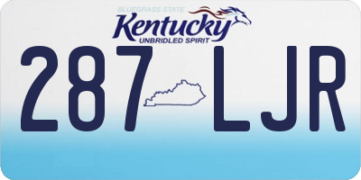 KY license plate 287LJR