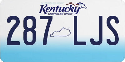 KY license plate 287LJS