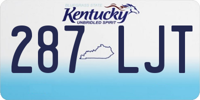 KY license plate 287LJT