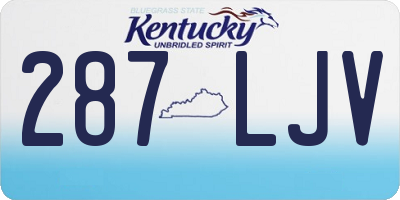 KY license plate 287LJV