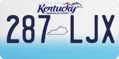 KY license plate 287LJX